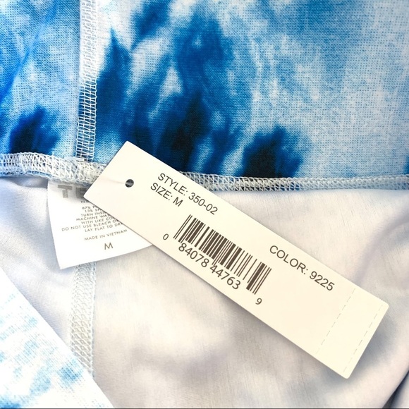 NWT TEREZ Marbled Super High 7/8 Banded Leggings Blue size Medium - Picture 13 of 14
